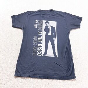 Panic! At‎ The Disco Shirt Mens Medium Black PFTW 2018 Brandon Urie Graphic Tee